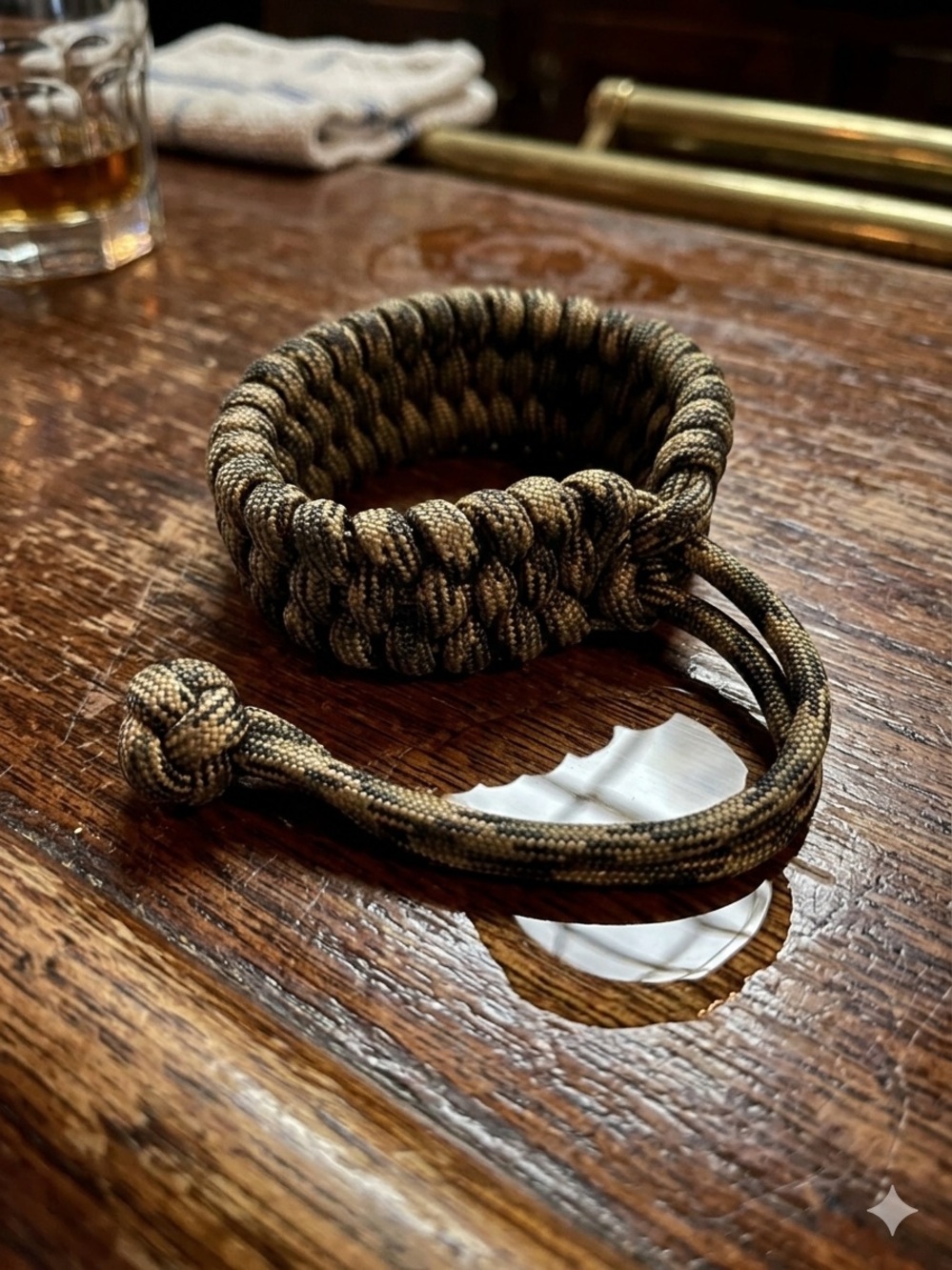 Braided Paracord Knot Bracelet in Olive Green